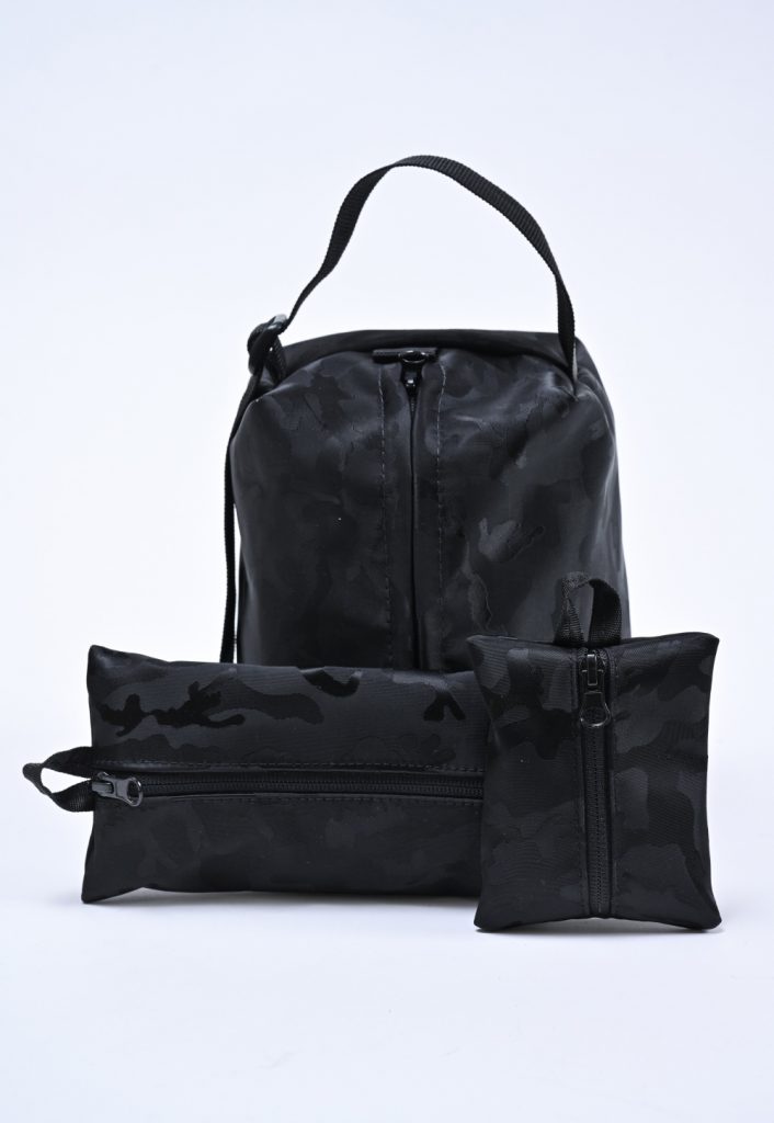 מסע תיק כלי רחצה – שחור טקסטורה