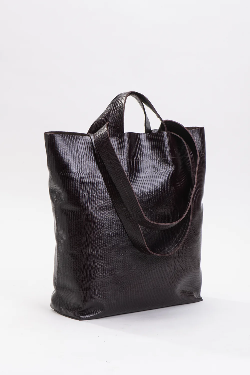 דפנה – תיק עור גדול -שזיף