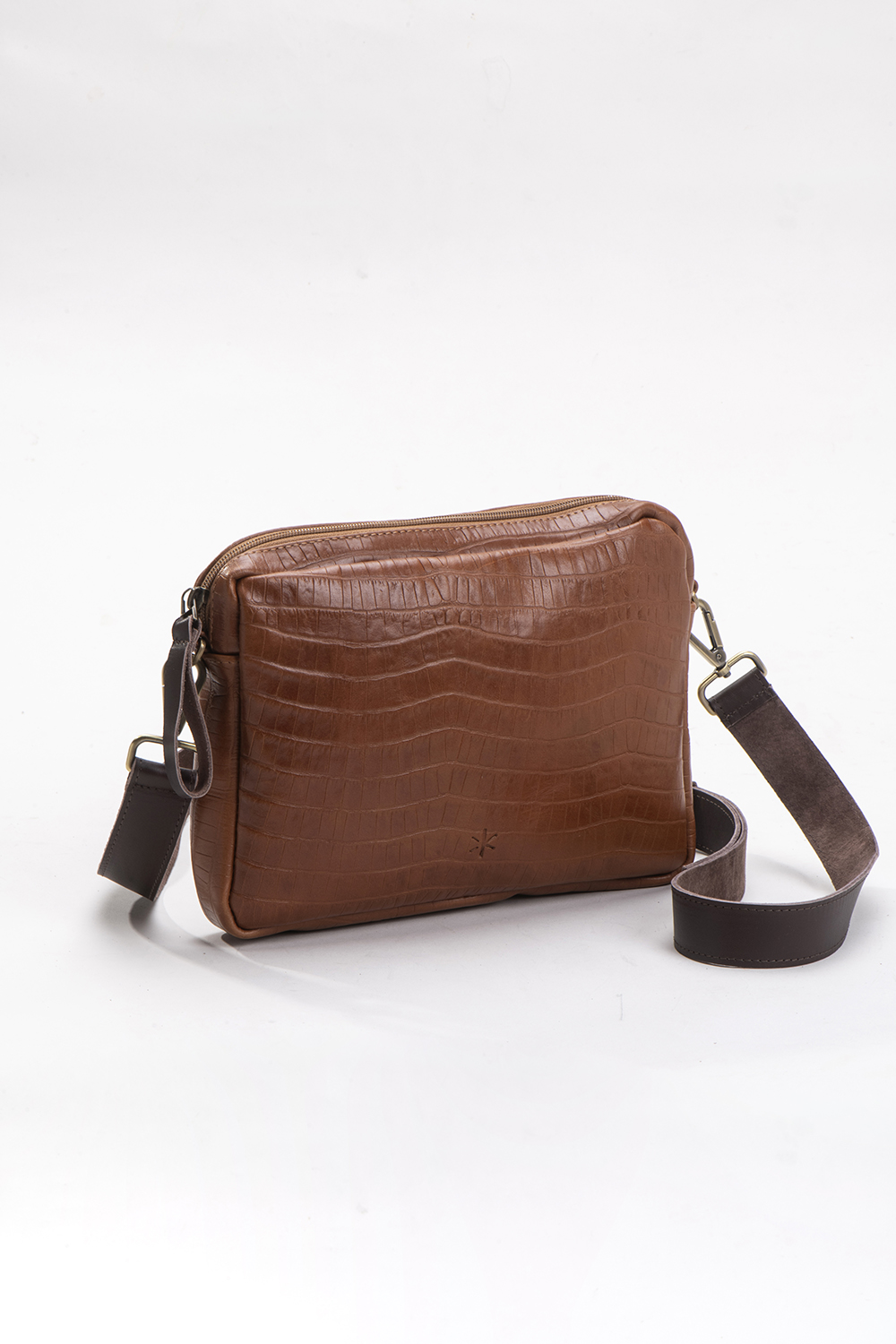 ליידי D – תיק עור – חום קרוקו