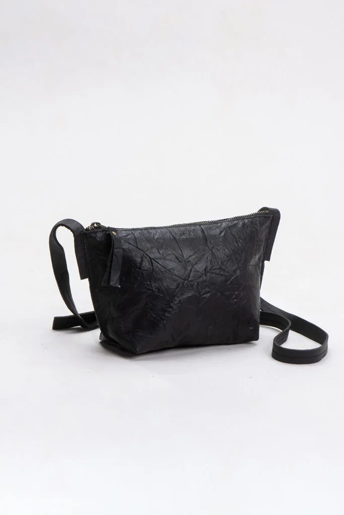 Layla Cross Evening Leather Bag – Black