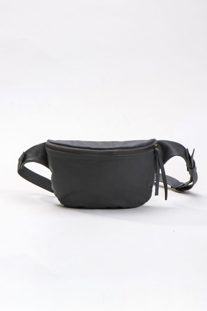 פאוץ סהר עור – אפור כהה