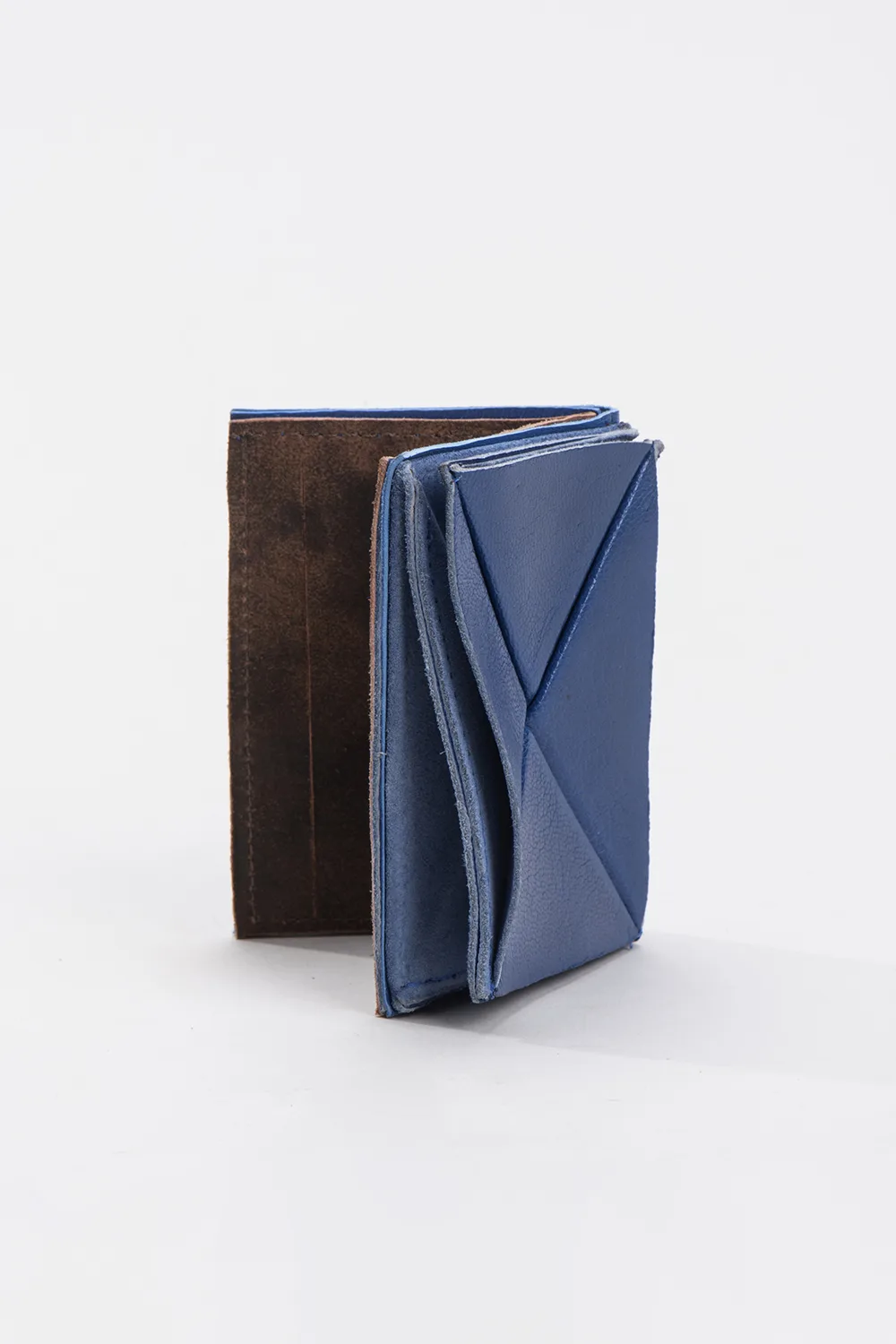 Wallabe Leather Wallet – Blue & Brown