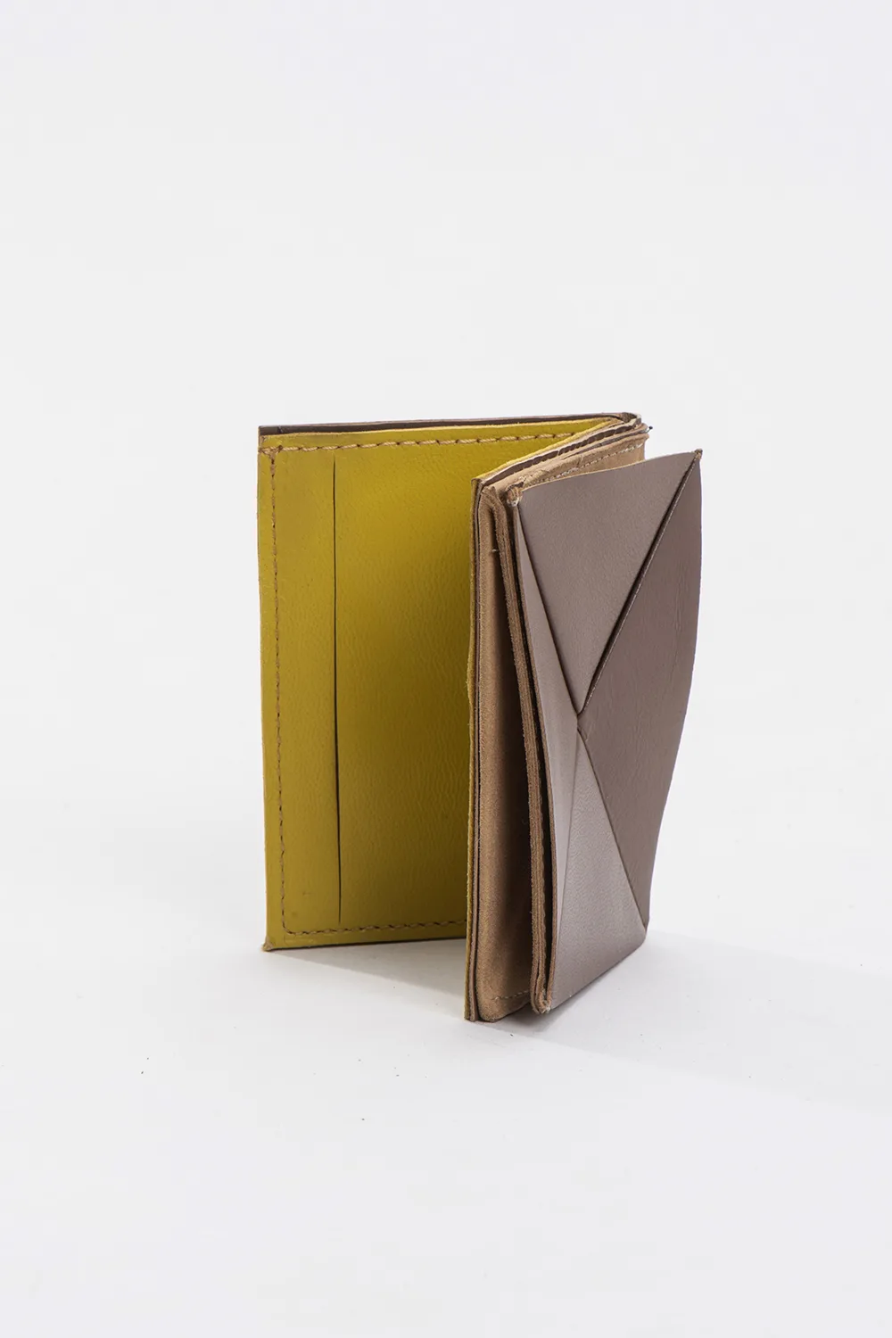 Wallabe Leather Wallet – Brown& Yellow