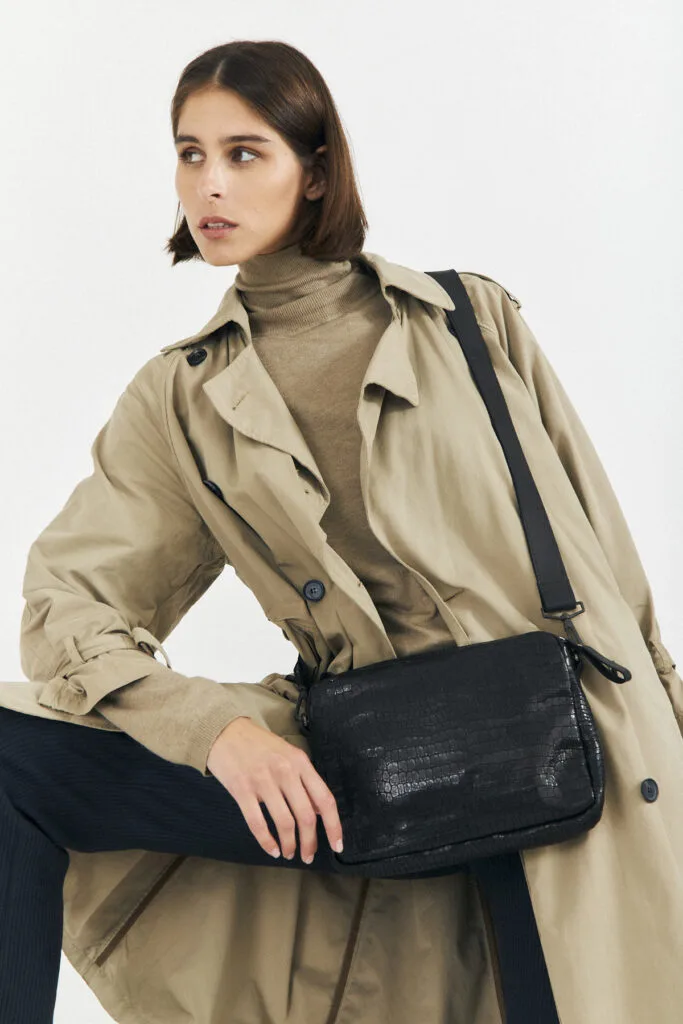 Lady D – Cross Leather – Croco Black