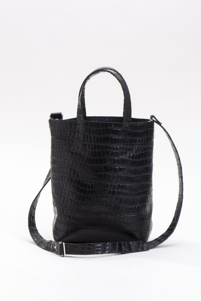 Dafni Crossbody Leather Croco Black