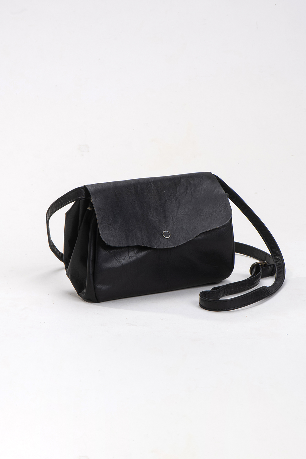 תיק פלורה ערב – תיק עור אלכסון – שחור