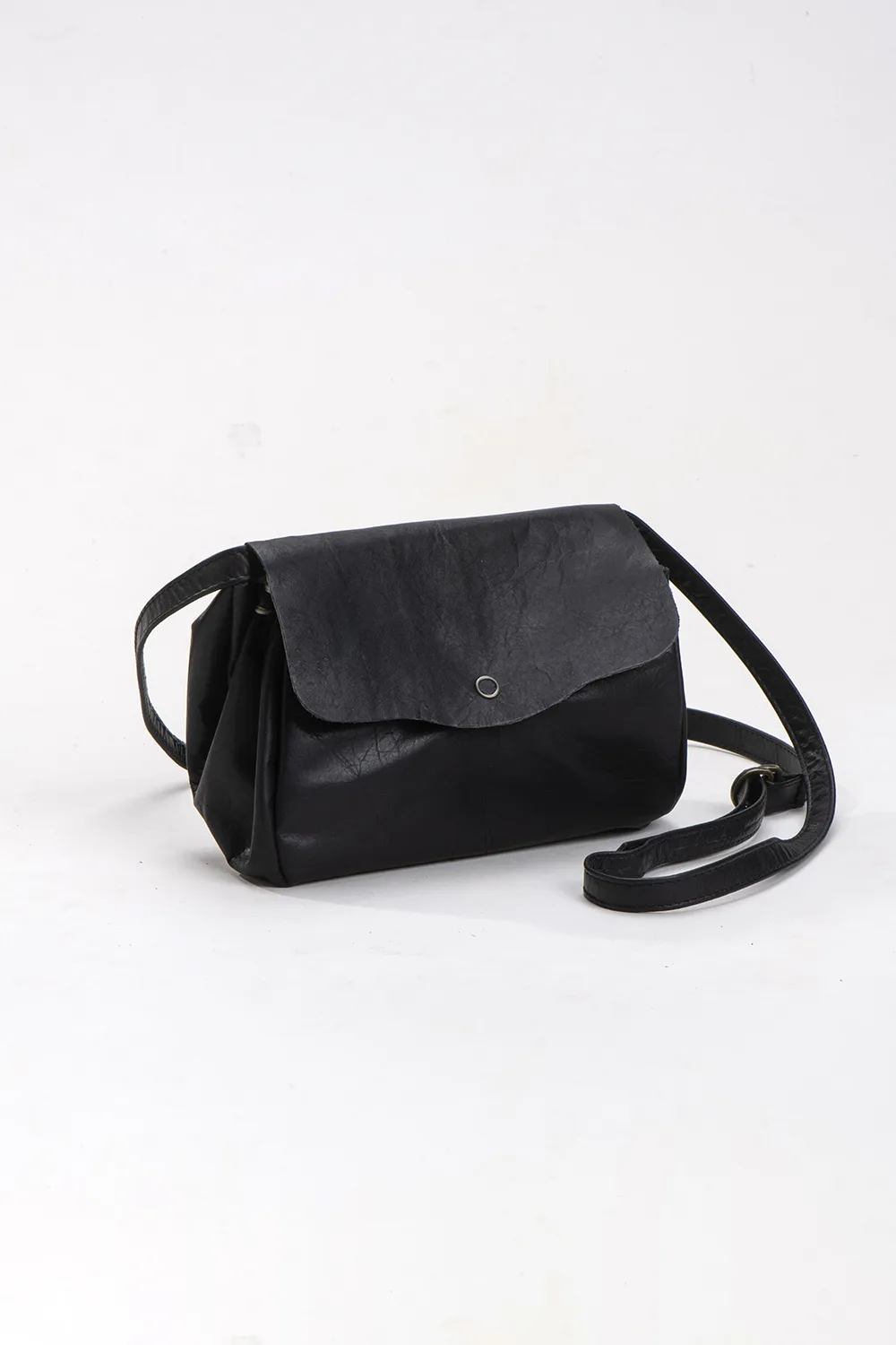 תיק פלורה ערב – תיק עור אלכסון – שחור