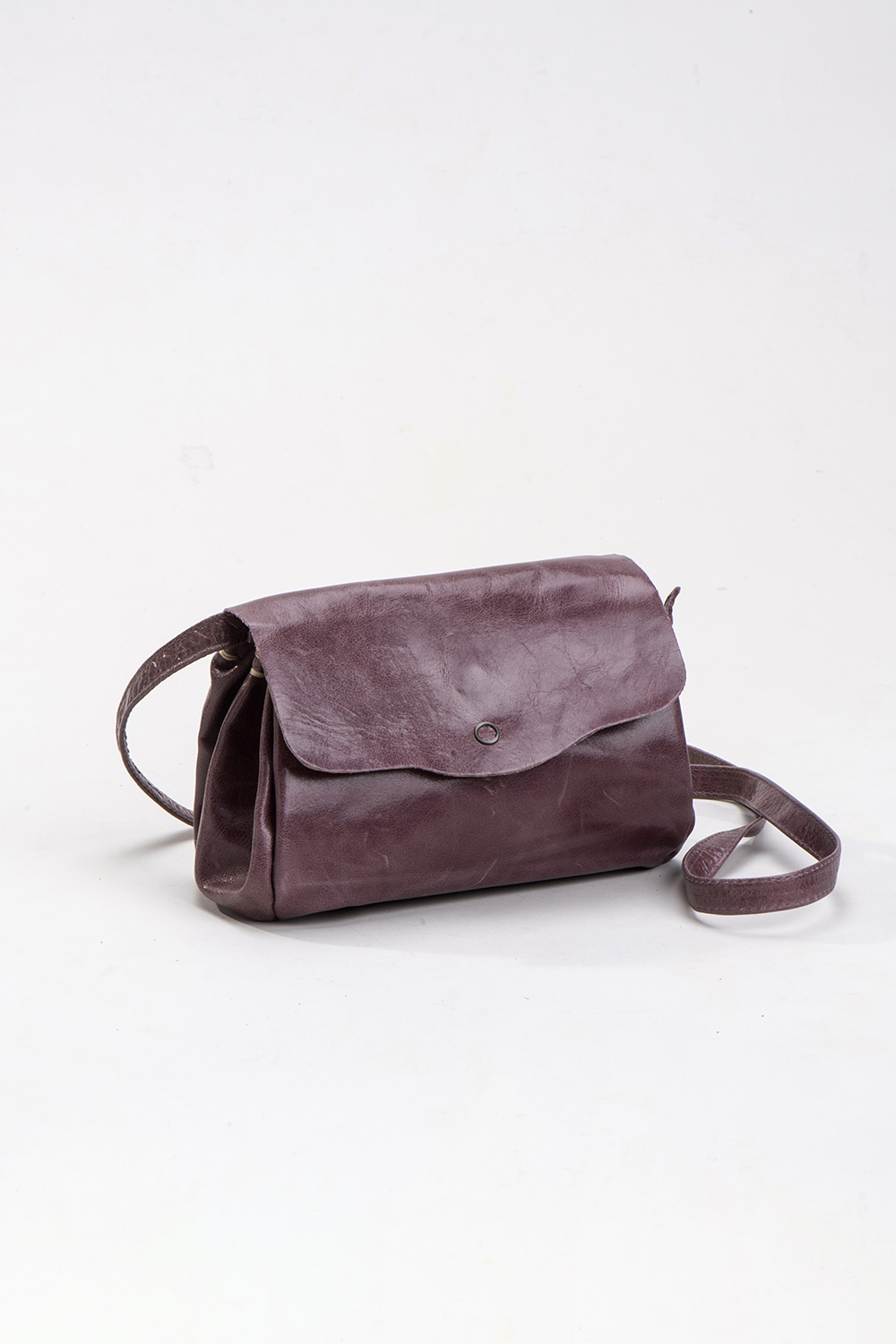 תיק פלורה ערב- תיק עור אלכסון – סגול מעושן