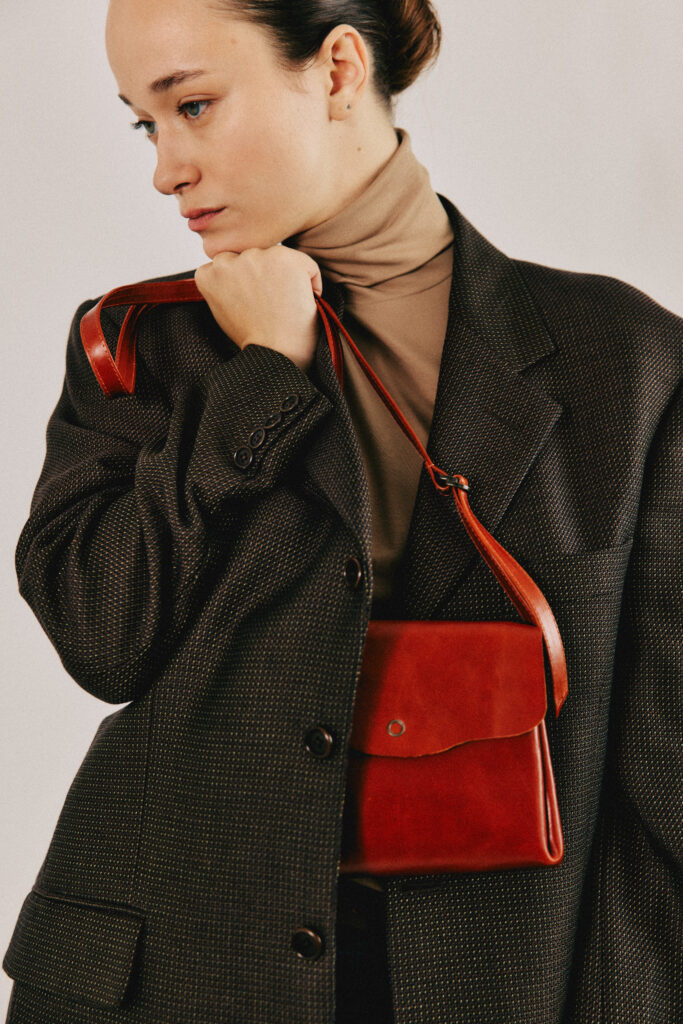 תיק פלורה ערב- תיק עור אלכסון – בריק