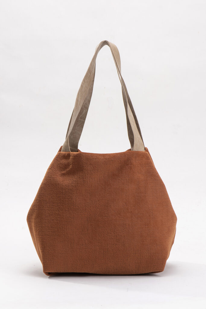 קוביה בד – תיק צד טבעוני – טרקוטה