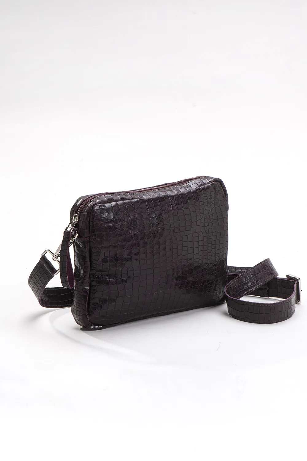 ליידי D – תיק עור – שזיף קרוקו