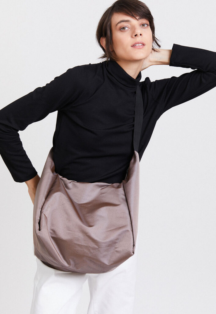 אוברול – תיק בד אלכסון – ורוד מעושן