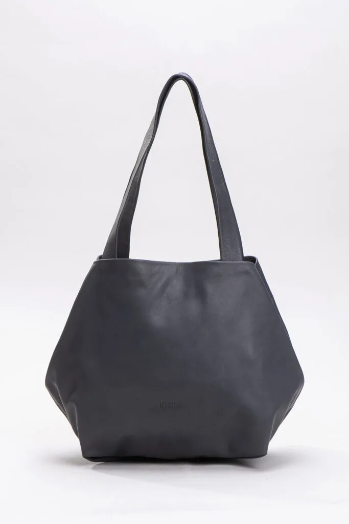 קוביה עור – תיק צד – אפור M