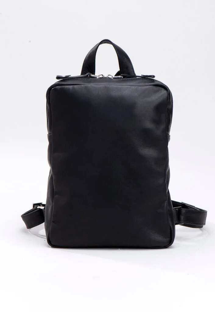 אונה – תיק עור גב קטן – שחור